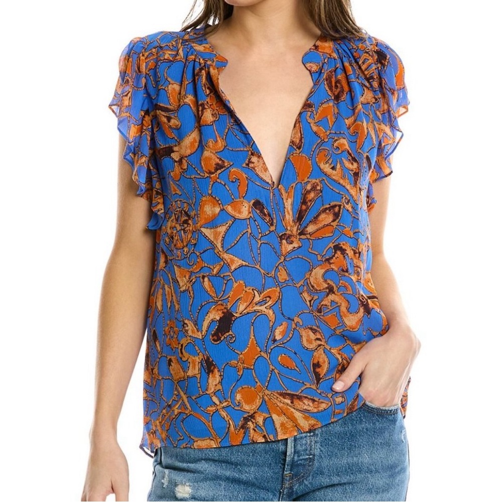 A.L.C. June Flowy Silk Blouse Size 4